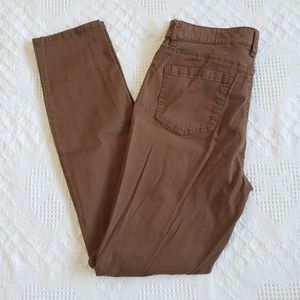 Buffalo brown mid rise skinny stretch pants